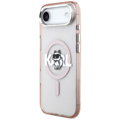 MagSafe Hülle für Apple iPhone 17 Air, Karl Lagerfeld, IML Sketch Logo Choupette, Rosa