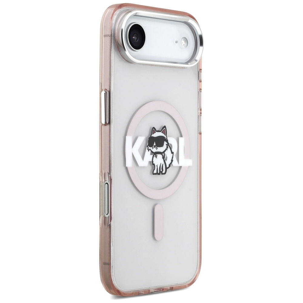 MagSafe Hülle für Apple iPhone 17 Air, Karl Lagerfeld, IML Sketch Logo Choupette, Rosa