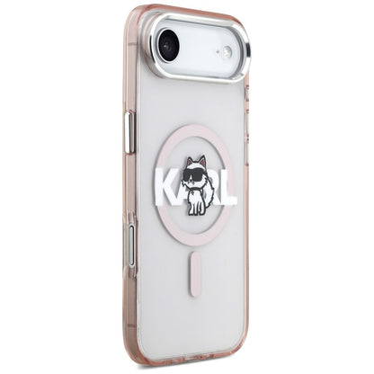 MagSafe Hülle für Apple iPhone 17 Air, Karl Lagerfeld, IML Sketch Logo Choupette, Rosa