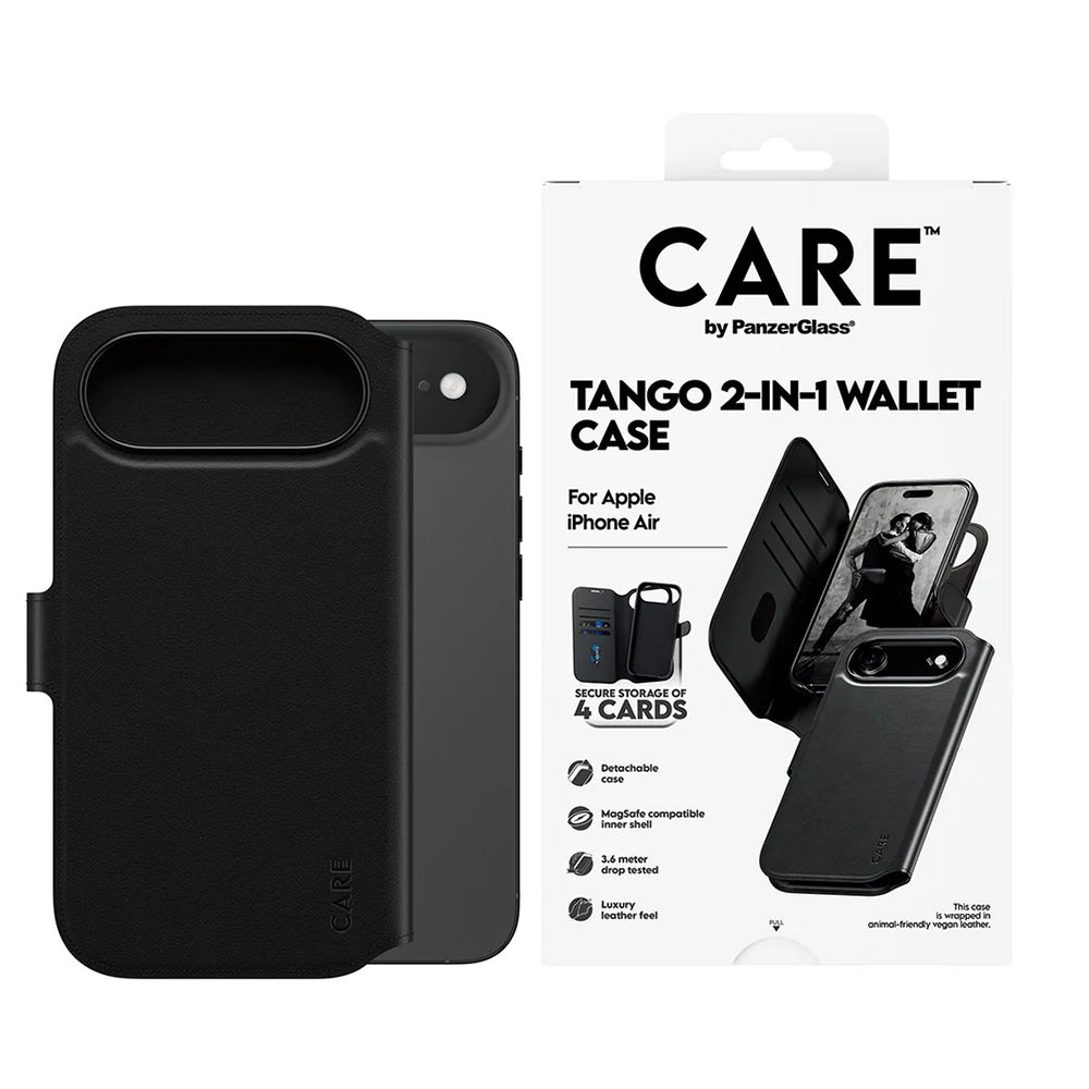 MagSafe Hülle für Apple iPhone 17 Air, PanzerGlass, Care Feature Tango Two-in-One, Schwarz