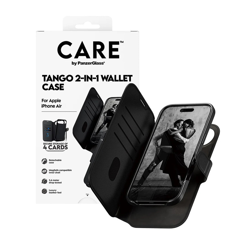 MagSafe Hülle für Apple iPhone 17 Air, PanzerGlass, Care Feature Tango Two-in-One, Schwarz