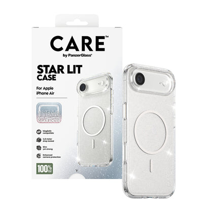 MagSafe Hülle für Apple iPhone 17 Air, PanzerGlass, Care Urban Explorer Star Lit, Transparent Weiß