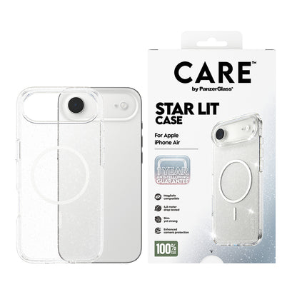 MagSafe Hülle für Apple iPhone 17 Air, PanzerGlass, Care Urban Explorer Star Lit, Transparent Weiß