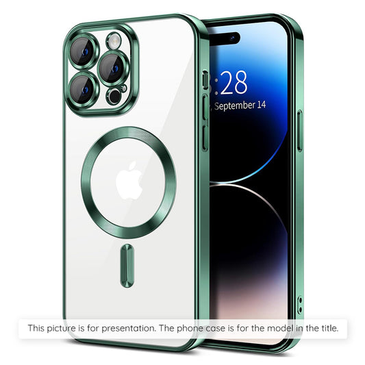 MagSafe Hülle für Apple iPhone 17 Air, Techsuit, Luxury Crystal, Dunkelgrün