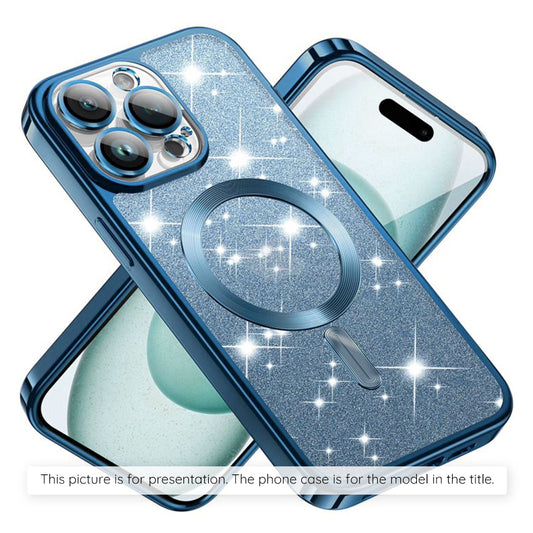 MagSafe Hülle für Apple iPhone 17 Air, Techsuit, Luxury Glitter, Blau