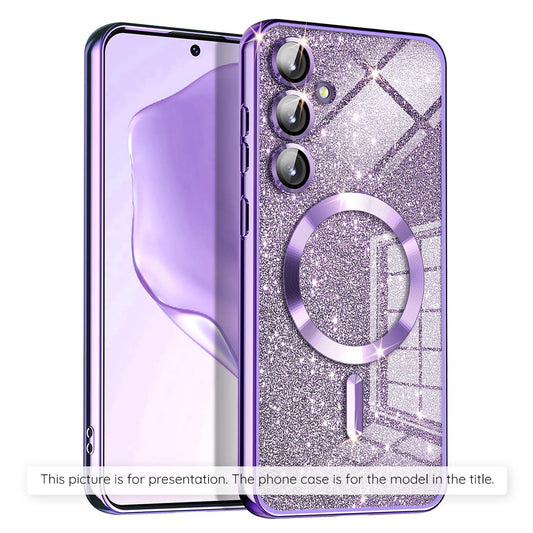 MagSafe Hülle für Apple iPhone 17 Air, Techsuit, Luxury Glitter, Helles Lila