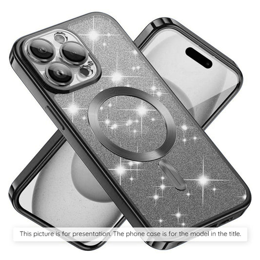 MagSafe Hülle für Apple iPhone 17 Air, Techsuit, Luxury Glitter, Schwarz