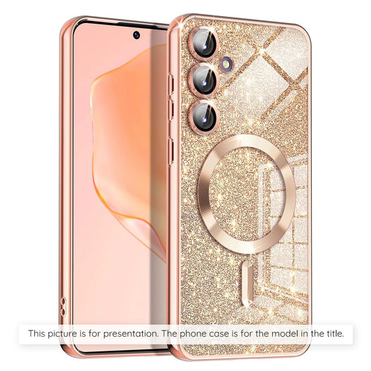 MagSafe Hülle für Apple iPhone 17 Air, Techsuit, Luxury Glitter, Roségold