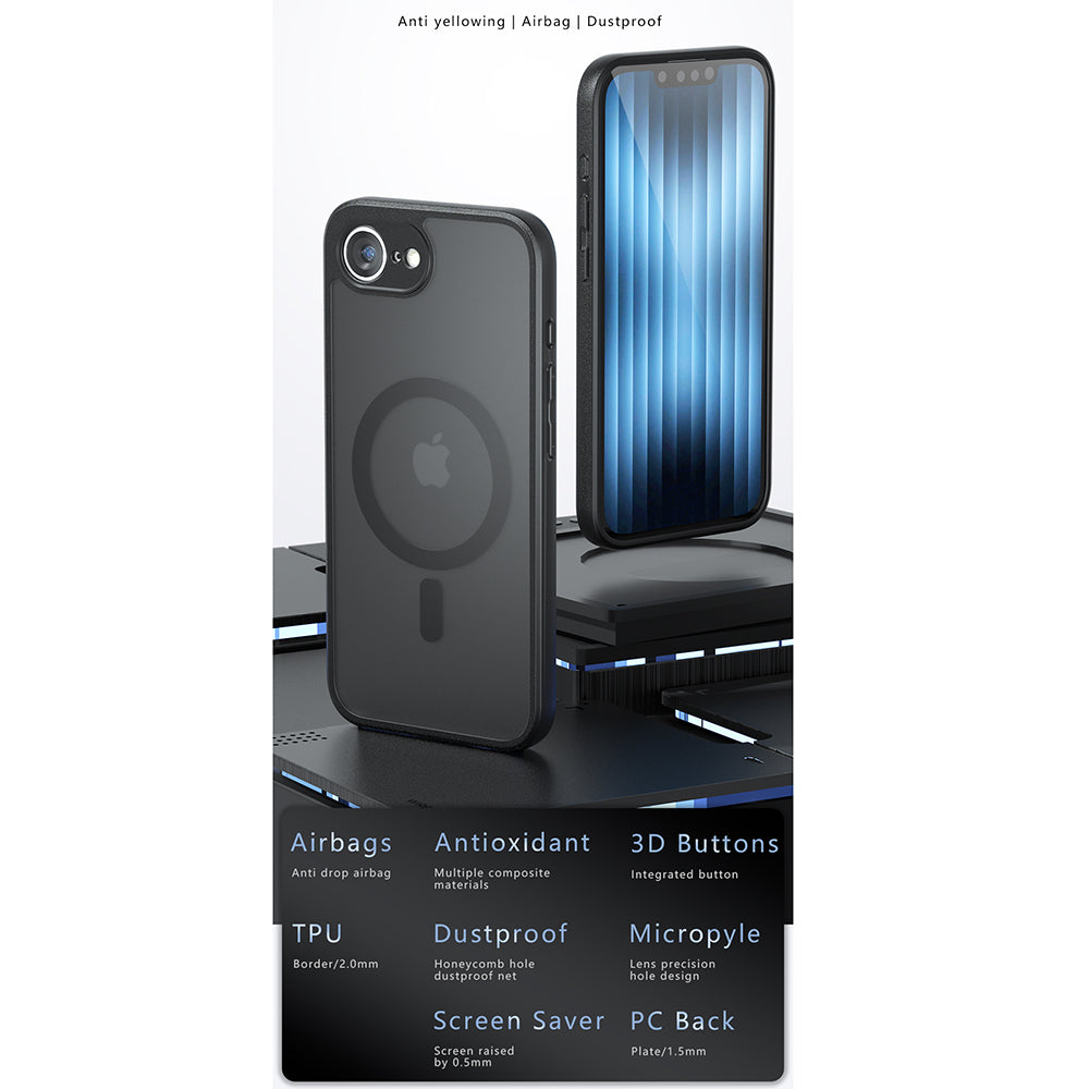 MagSafe Hülle für Apple iPhone 17 Air, Techsuit, PureFrost, Schwarz