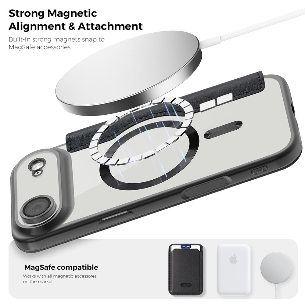 MagSafe Hülle für Apple iPhone 17 Air, Techsuit, SmartMag Book, Grau