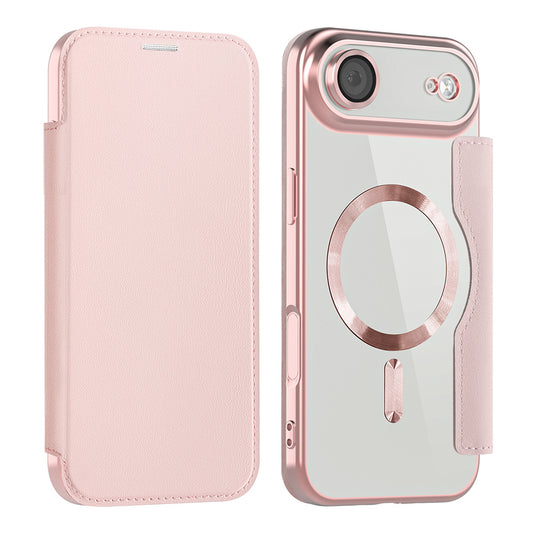 MagSafe Case for Apple iPhone 17 Air, Techsuit, SmartMag Book, Pink