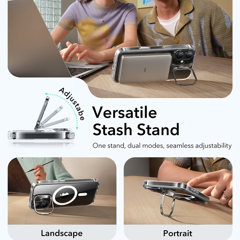 MagSafe Hülle für Apple iPhone 17, ESR, Classic Hybrid Kickstand, Transparent
