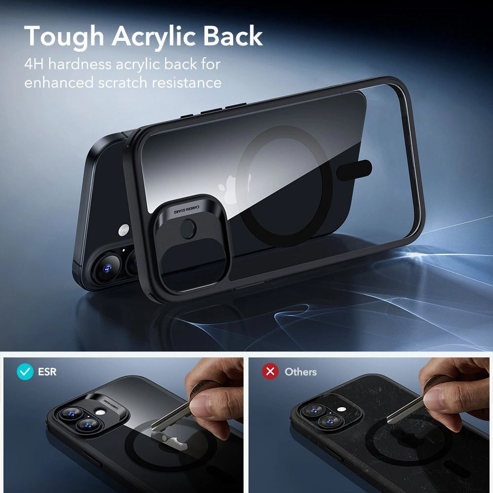 MagSafe Hülle für Apple iPhone 17, ESR, Classic Hybrid mit Displayschutz, Schwarz Transparent