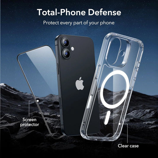 MagSafe Case for Apple iPhone 17, ESR, Classic Hybrid with Screen Protector, Transparent