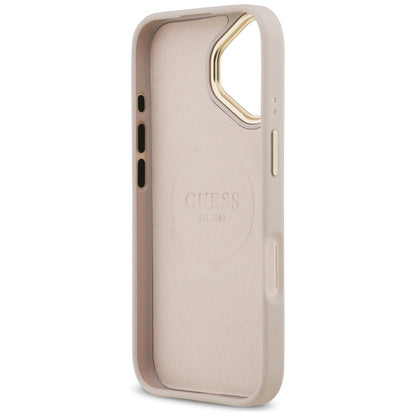 MagSafe Hülle für Apple iPhone 17, Guess, 4G Logo Plate, Rosa