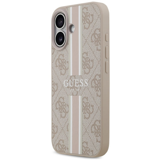 MagSafe Hülle für Apple iPhone 17, Guess, 4G Printed Stripes, Rosa
