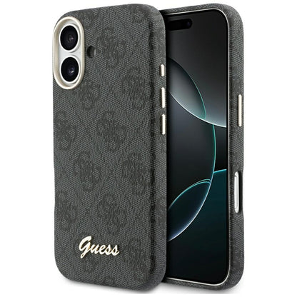 MagSafe Hülle für Apple iPhone 17, Guess, 4G Script Logo, Schwarz