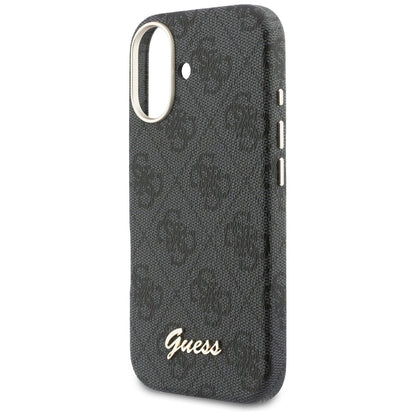 MagSafe Hülle für Apple iPhone 17, Guess, 4G Script Logo, Schwarz