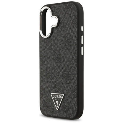 MagSafe Hülle für Apple iPhone 17, Guess, 4G Triangle Logo, Schwarz Silbern