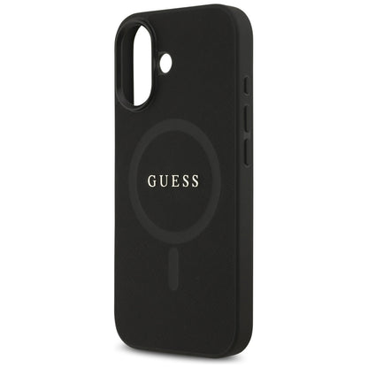 MagSafe Hülle für Apple iPhone 17, Guess, Saffiano Classic Logo, Schwarz