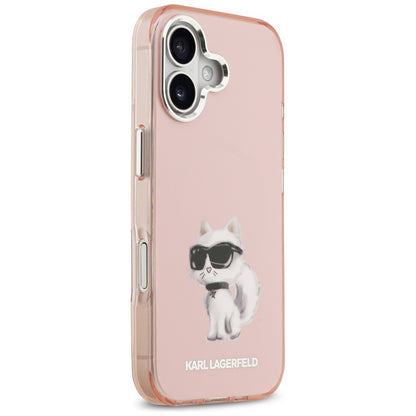 MagSafe Hülle für Apple iPhone 17, Karl Lagerfeld, IML Aquarelle Logo Choupette, Rosa