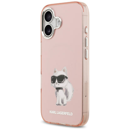 MagSafe Hülle für Apple iPhone 17, Karl Lagerfeld, IML Aquarelle Logo Choupette, Rosa