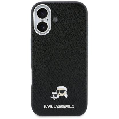 MagSafe Hülle für Apple iPhone 17, Karl Lagerfeld, Karl & Choupette Head's Pin, Schwarz