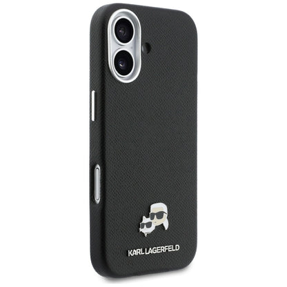 MagSafe Hülle für Apple iPhone 17, Karl Lagerfeld, Karl & Choupette Head's Pin, Schwarz