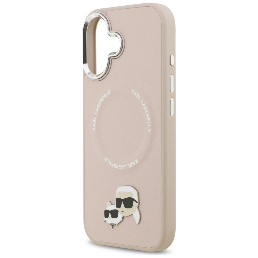 MagSafe Hülle für Apple iPhone 17, Karl Lagerfeld, Karl & Choupette Pins, Rosa