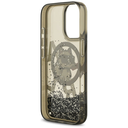 MagSafe Hülle für Apple iPhone 17, Karl Lagerfeld, Liquid Glitter Logo Choupette, Schwarz