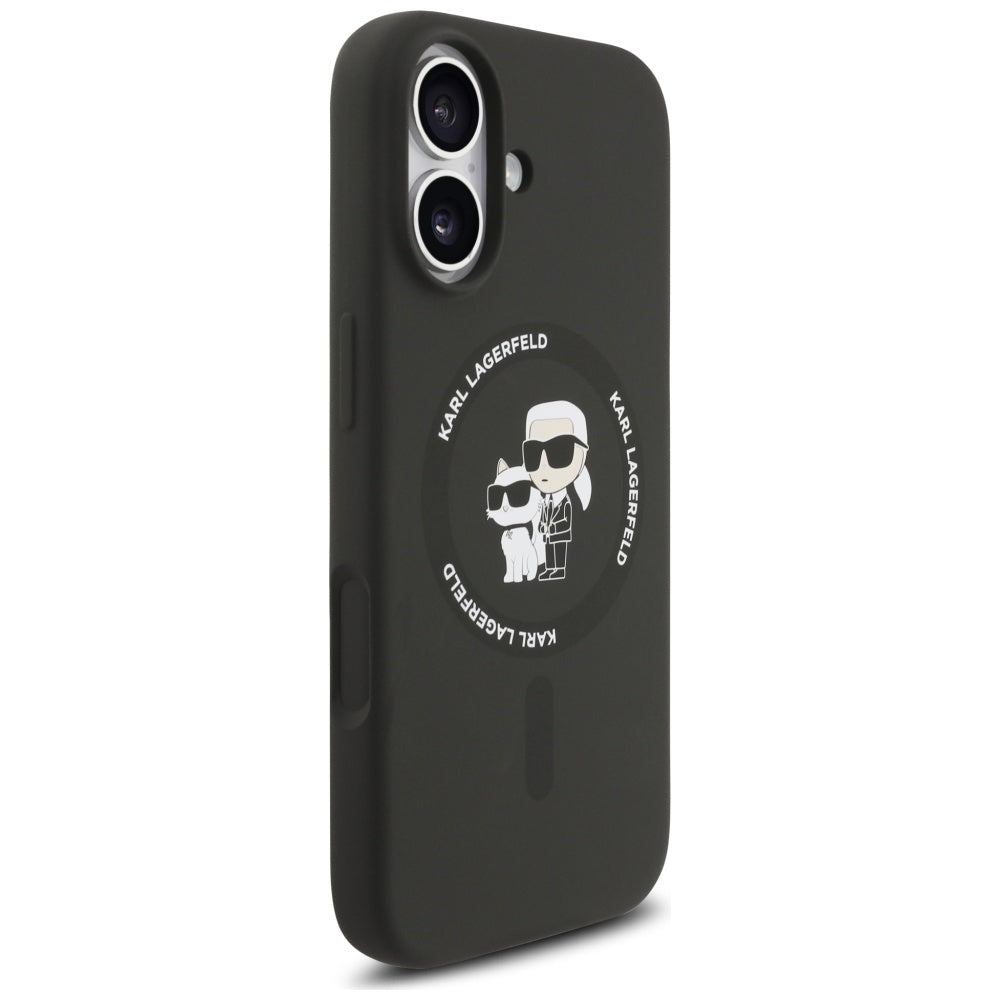MagSafe Hülle für Apple iPhone 17, Karl Lagerfeld, Ring Karl & Choupette, Schwarz