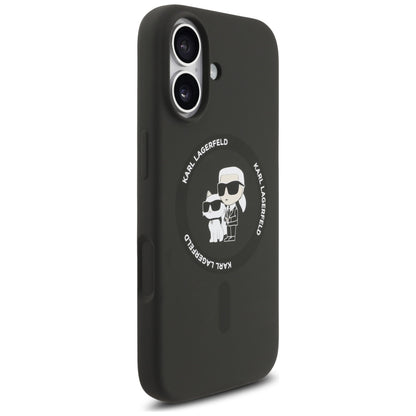 MagSafe Hülle für Apple iPhone 17, Karl Lagerfeld, Ring Karl & Choupette, Schwarz