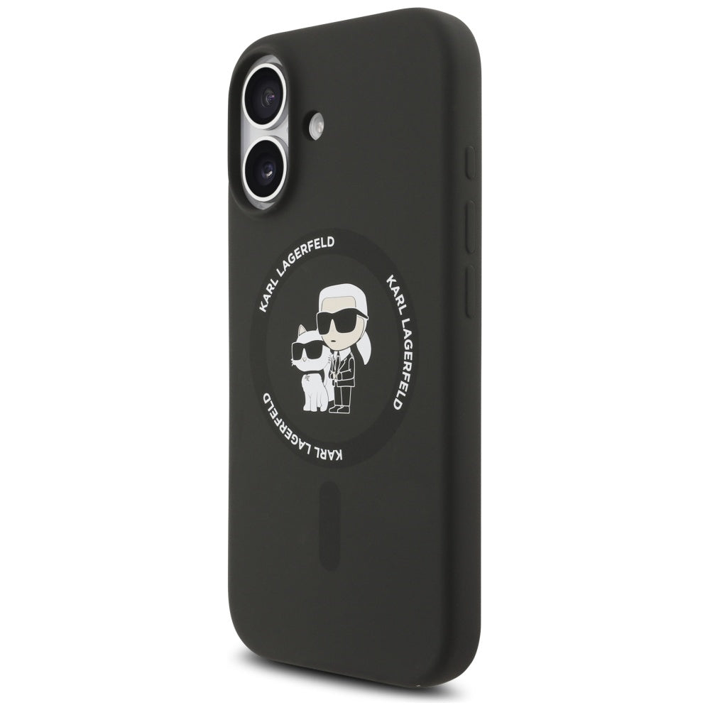 MagSafe Hülle für Apple iPhone 17, Karl Lagerfeld, Ring Karl & Choupette, Schwarz