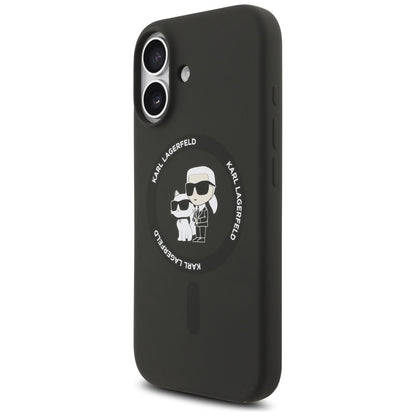 MagSafe Hülle für Apple iPhone 17, Karl Lagerfeld, Ring Karl & Choupette, Schwarz