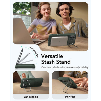 MagSafe Case for Apple iPhone 17 Pro, ESR, Classic Hybrid Kickstand, Satin Green