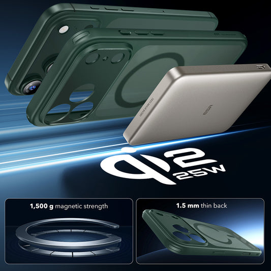 MagSafe Hülle für Apple iPhone 17 Pro, ESR, Classic Hybrid, Satin Grün