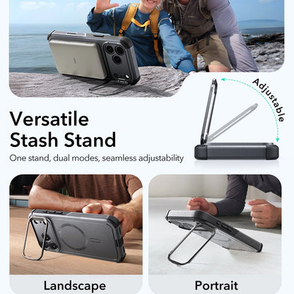 MagSafe Case for Apple iPhone 17 Pro, ESR, Cyber Armor Kickstand, Gray