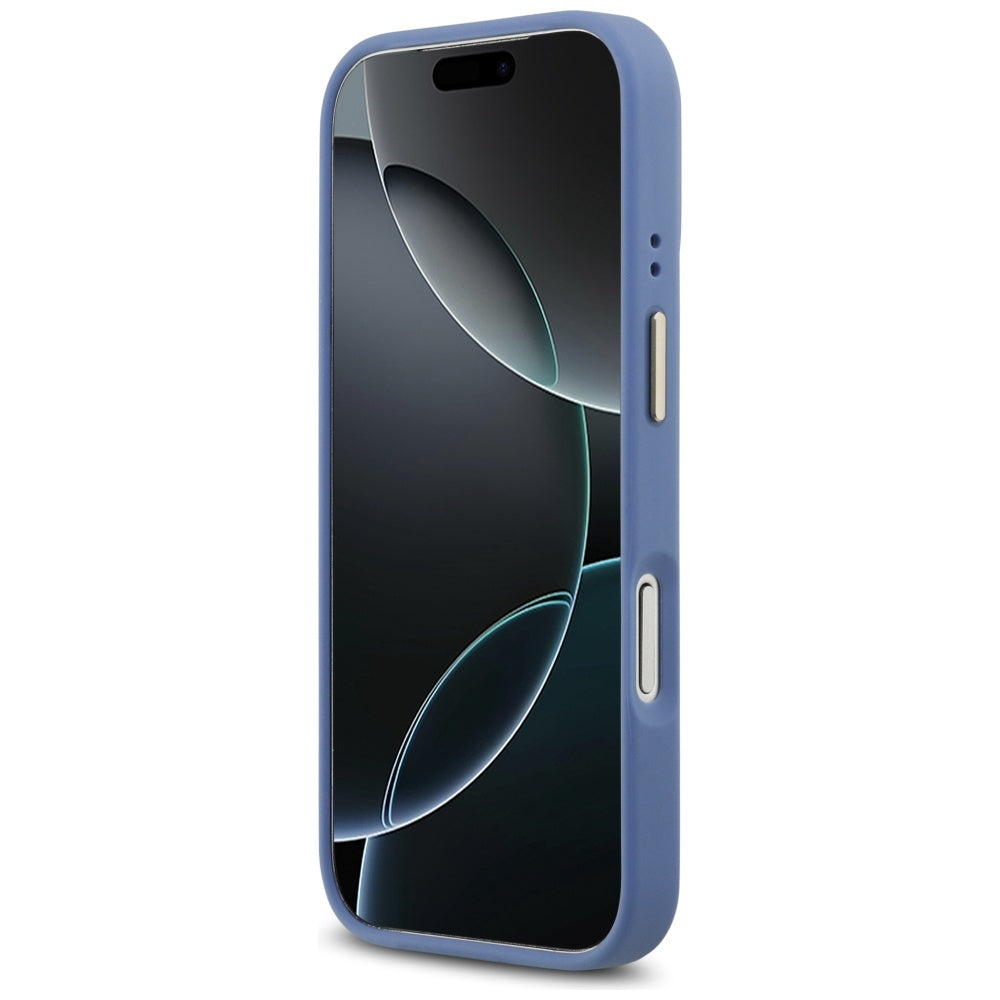 MagSafe Hülle für Apple iPhone 17 Pro, Guess, 4G Strass Logo, Blau