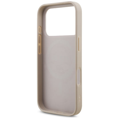 MagSafe Hülle für Apple iPhone 17 Pro, Guess, 4G Triangle Logo mit Perlenband, Rosa