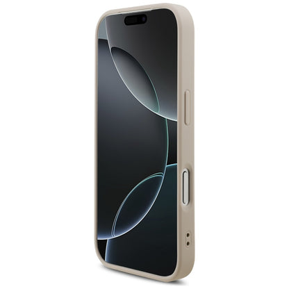 MagSafe Hülle für Apple iPhone 17 Pro, Guess, 4G Triangle Logo mit Perlenband, Rosa