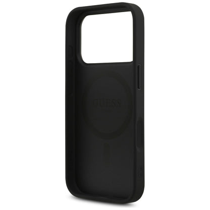MagSafe Hülle für Apple iPhone 17 Pro, Guess, 4G Triangle Strass, Schwarz