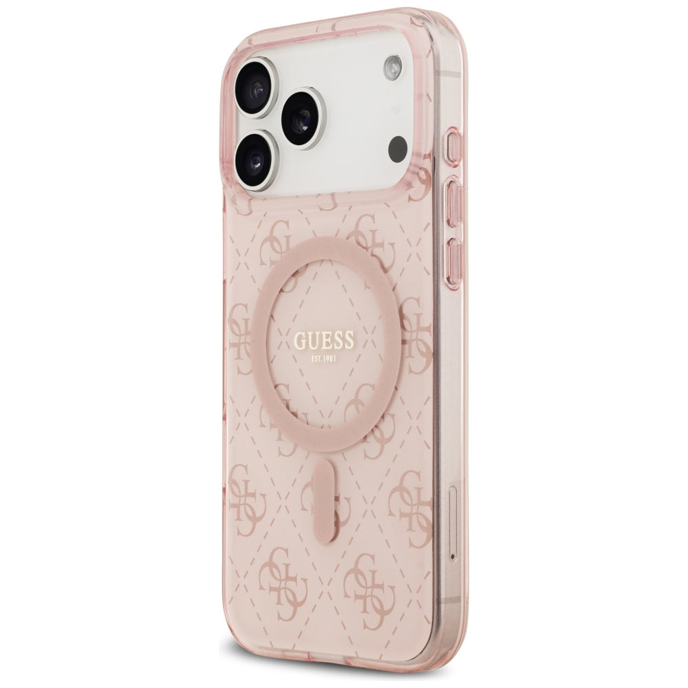MagSafe Hülle für Apple iPhone 17 Pro, Guess, IML 4G Hintergrund, Rosa