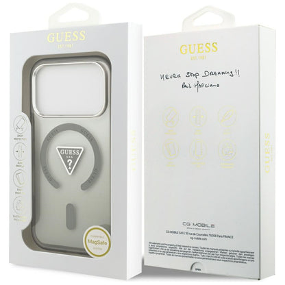 MagSafe Hülle für Apple iPhone 17 Pro, Guess, IML Gradient Triangle Logo, Khaki