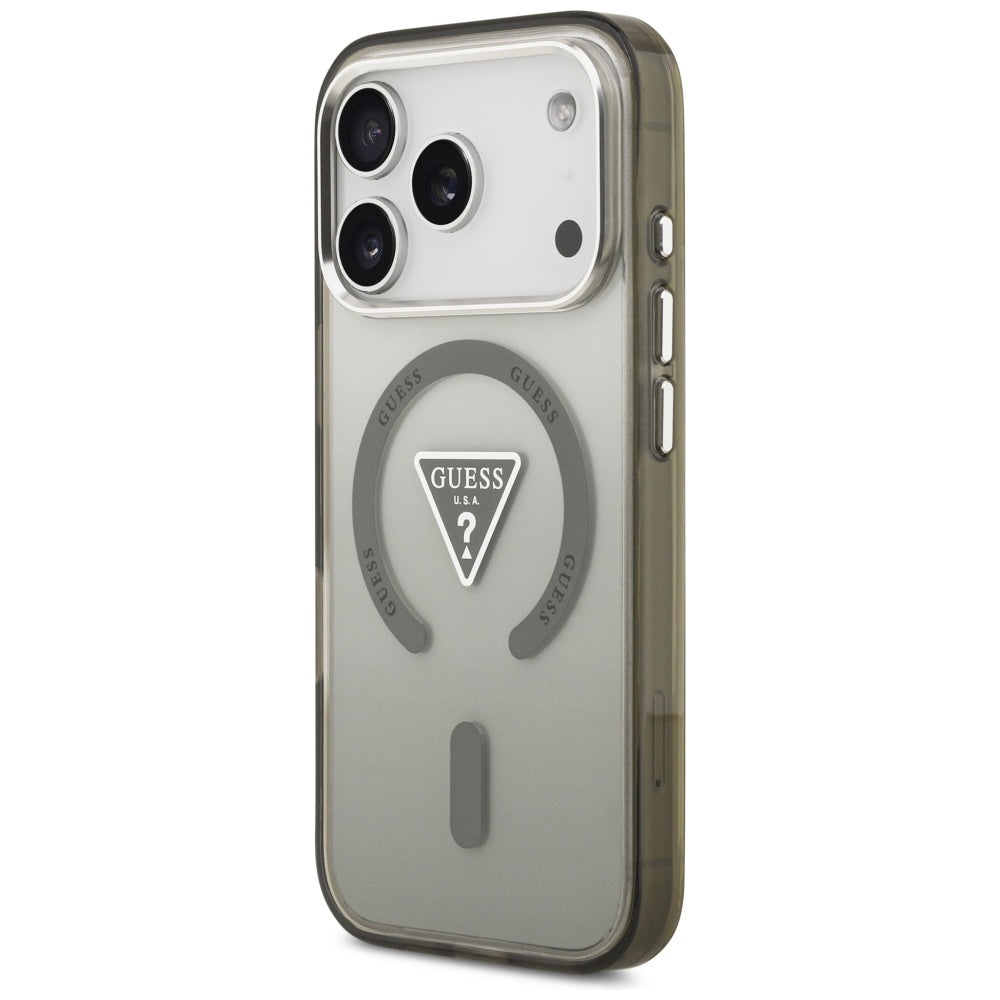 MagSafe Hülle für Apple iPhone 17 Pro, Guess, IML Gradient Triangle Logo, Khaki