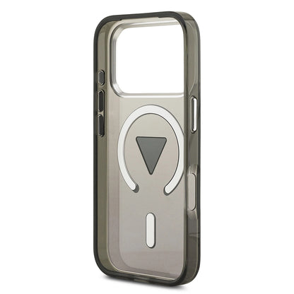 MagSafe Hülle für Apple iPhone 17 Pro, Guess, IML Gradient Triangle Logo, Schwarz Silbern