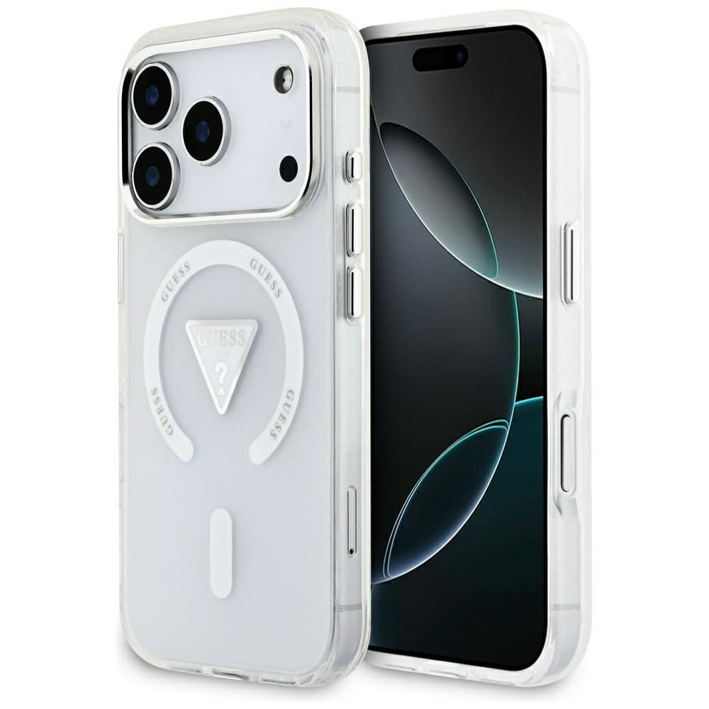 MagSafe Hülle für Apple iPhone 17 Pro, Guess, IML Gradient Triangle Logo, Transparent