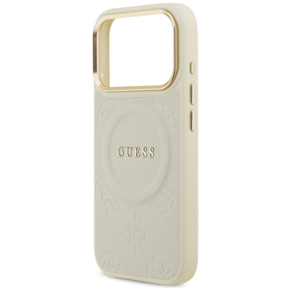 MagSafe Hülle für Apple iPhone 17 Pro, Guess, Peony Hot Stamp, Beige