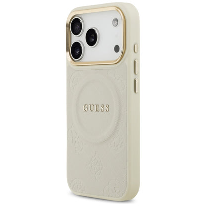 MagSafe Hülle für Apple iPhone 17 Pro, Guess, Peony Hot Stamp, Beige