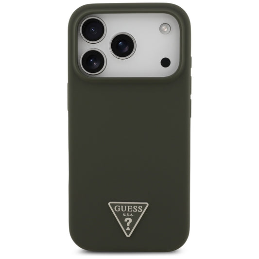 MagSafe Hülle für Apple iPhone 17 Pro, Guess, Triangle Logo, Khaki