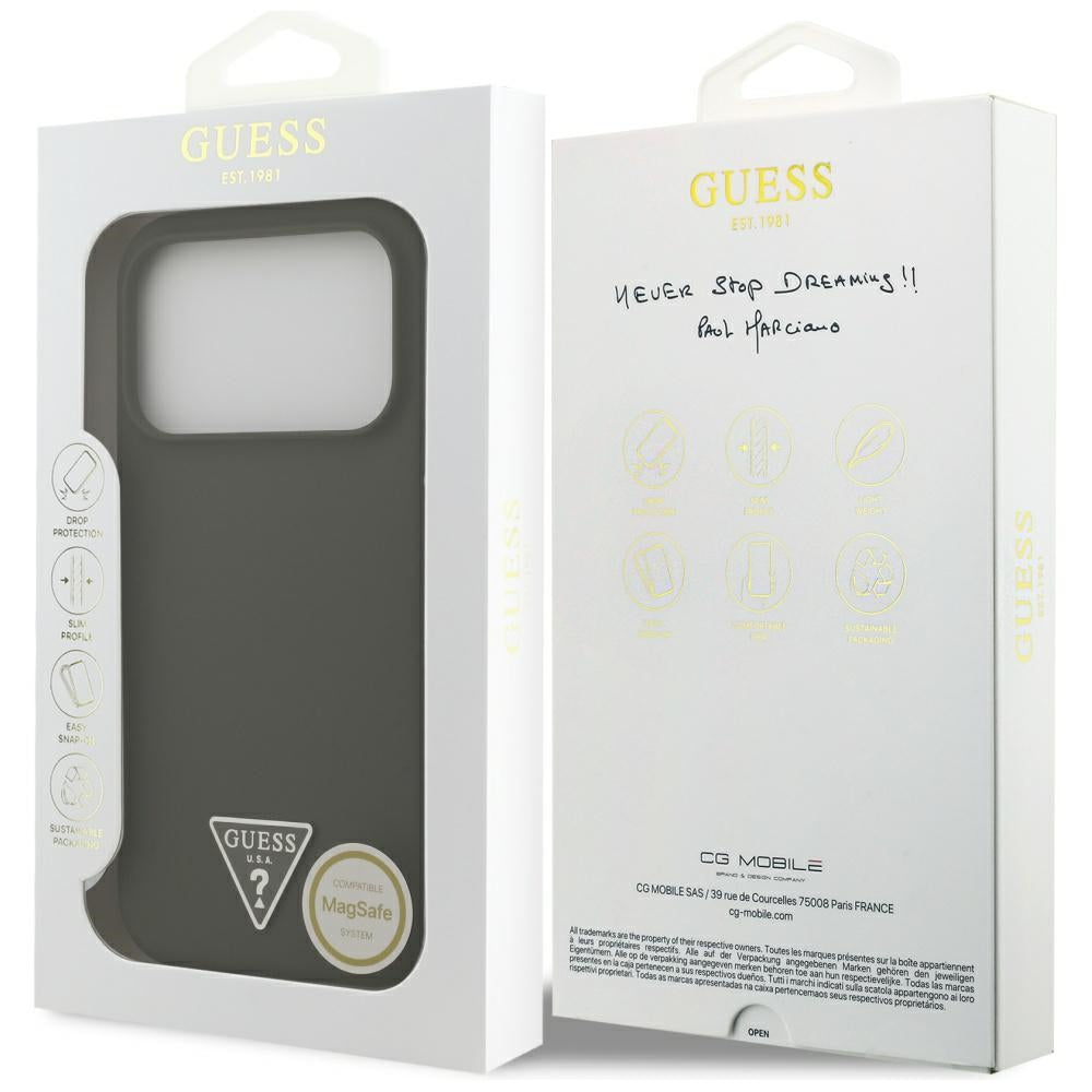 MagSafe Case for Apple iPhone 17 Pro, Guess, Triangle Logo, Khaki